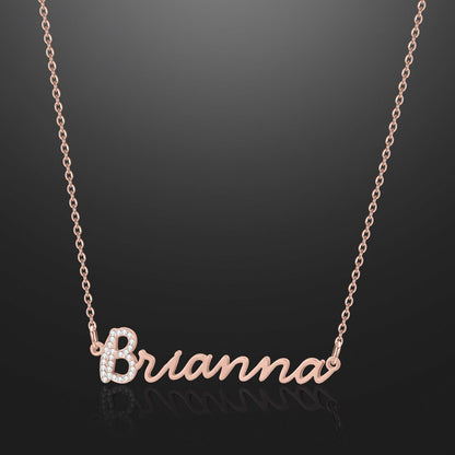 Iced Letter Script Name Necklace