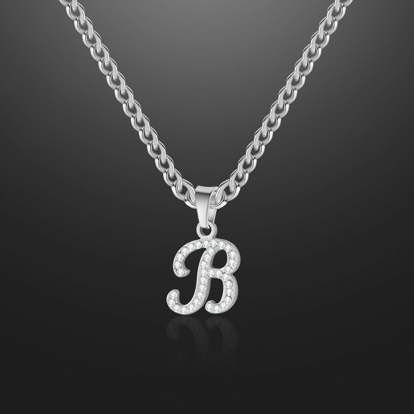 Kids Script Iced Letter Necklace