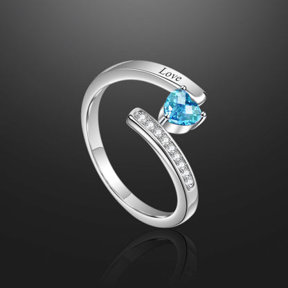 Engraved Birthstone Ring