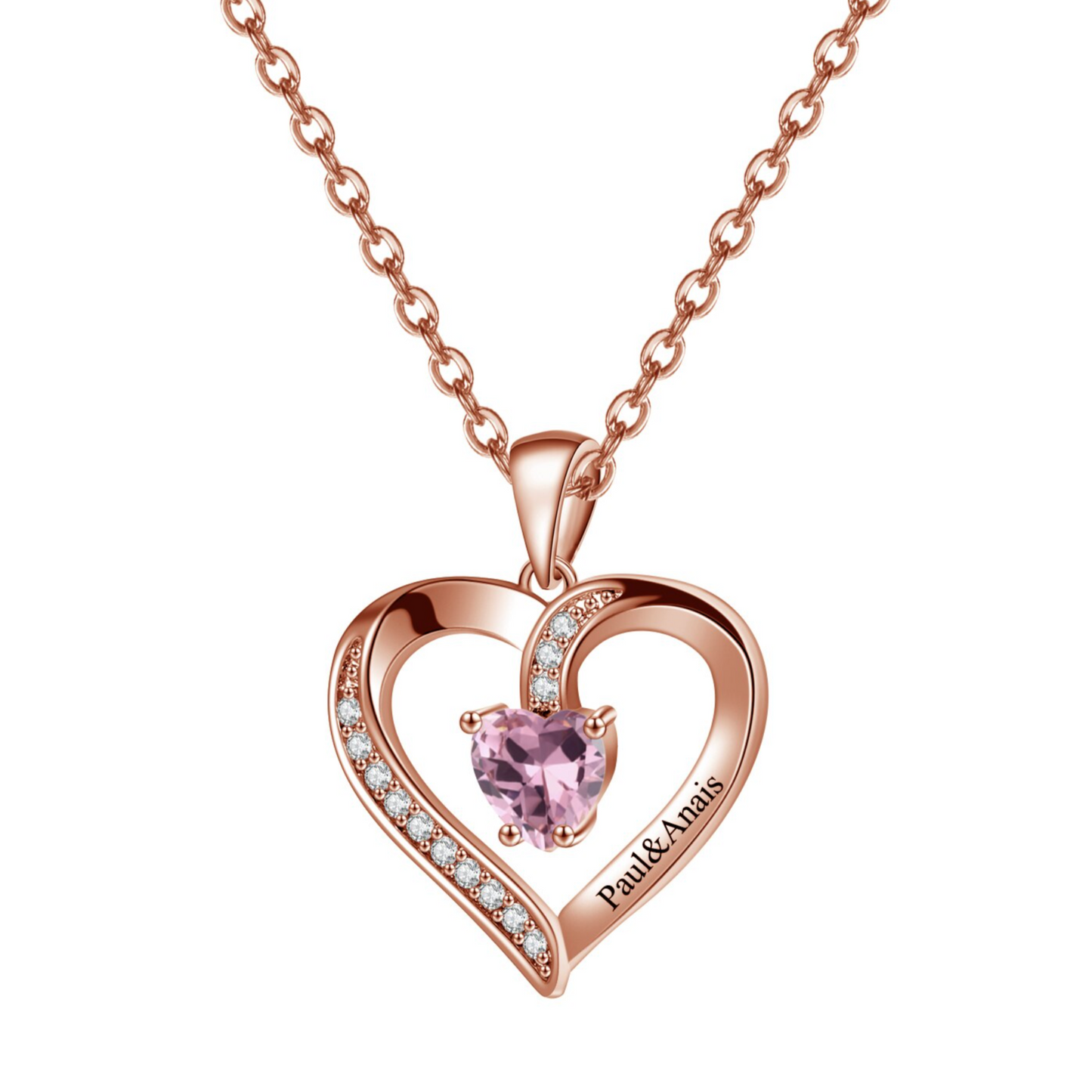 Birthstone Heart Shape Necklace