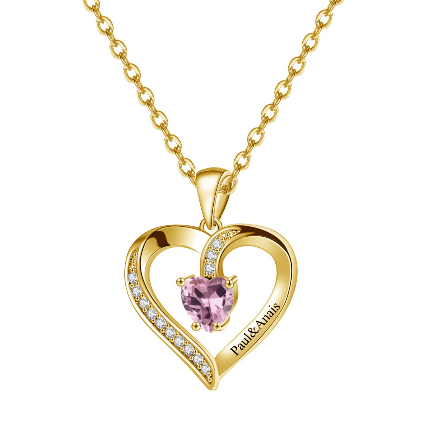 Birthstone Heart Shape Necklace