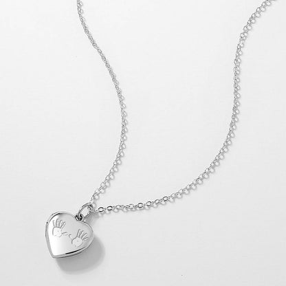 Custom Heart Engraved Photo Necklace Mother's Necklace