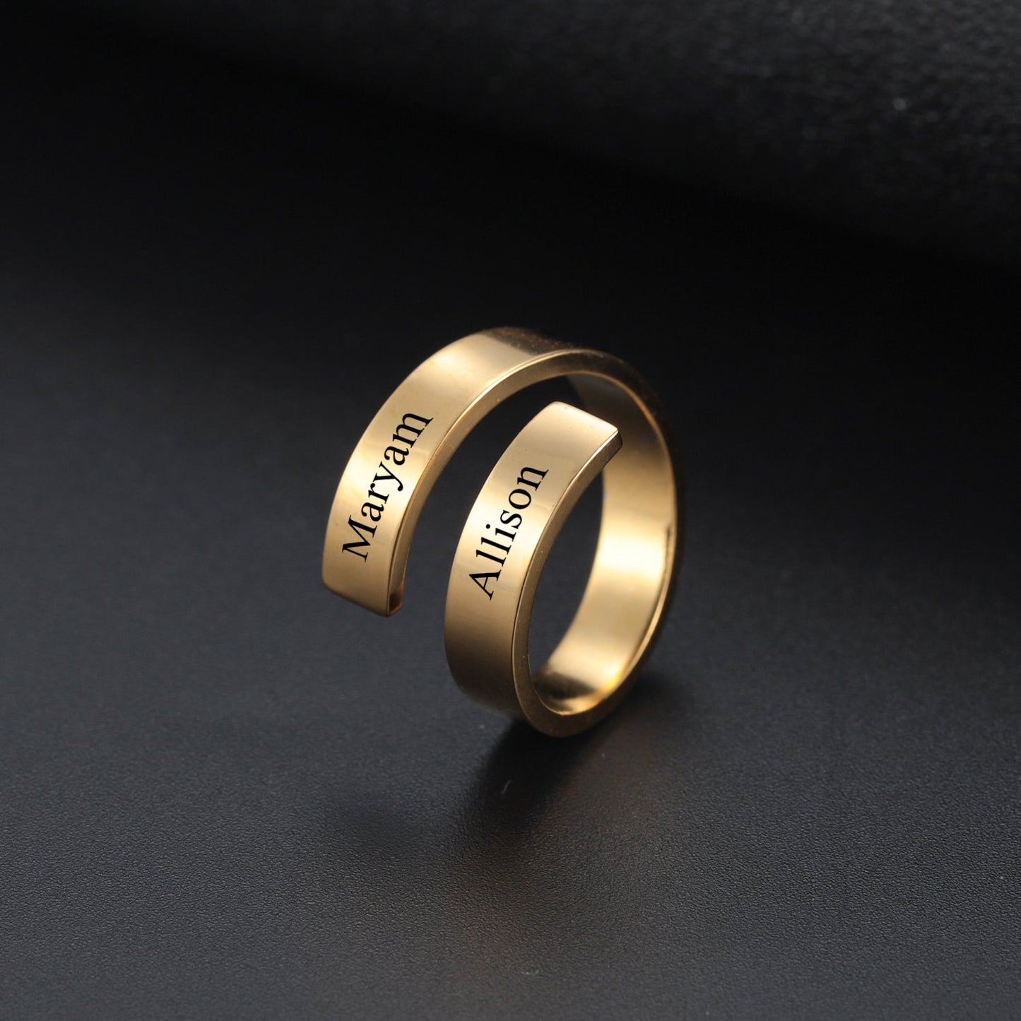 Double Engraved Name Ring